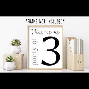 Party of 3 Wall Decor - Unframed - NEW ITEM